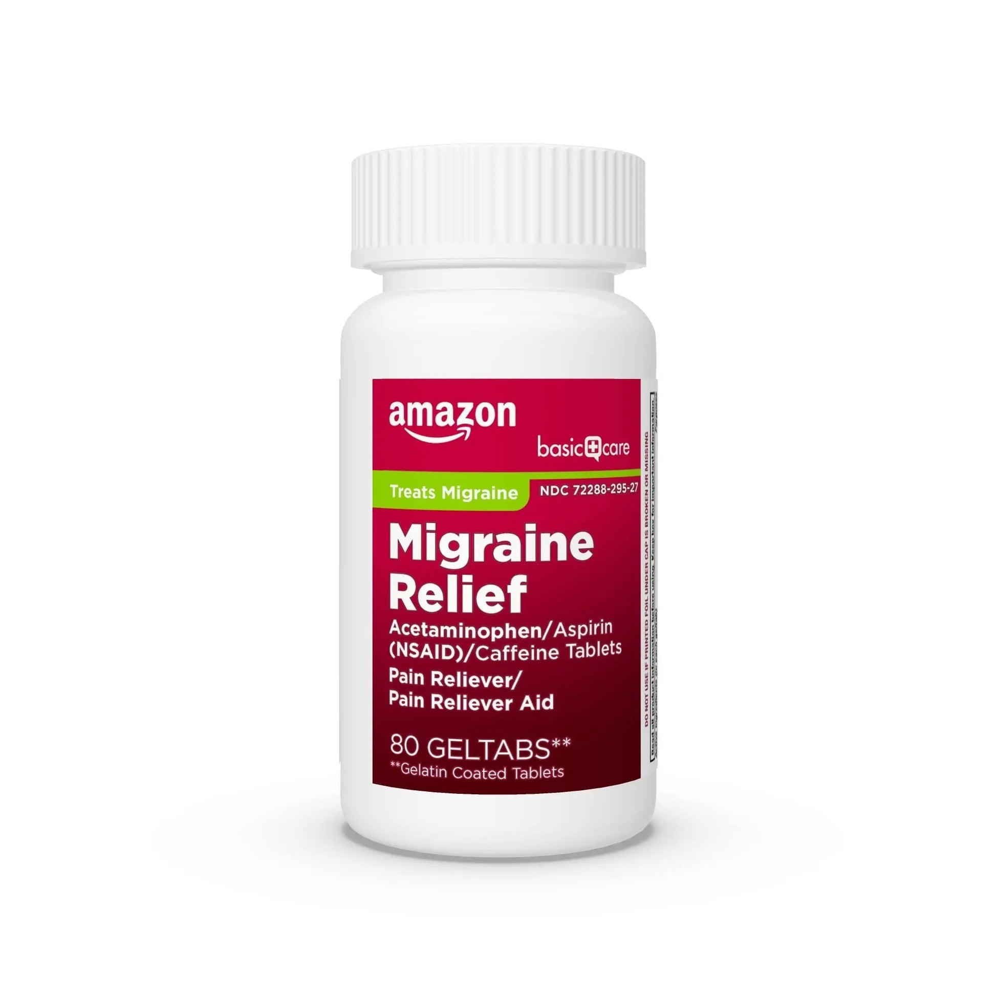 Amazon Basic Care Migraine Relief Geltabs, Pain Reliever, Acetaminophen 250 mg, Aspirin 250 mg (NSAID) and Caffeine 65 mg, Headache Relief, 80 Count Amazon Basic Care uk supplements