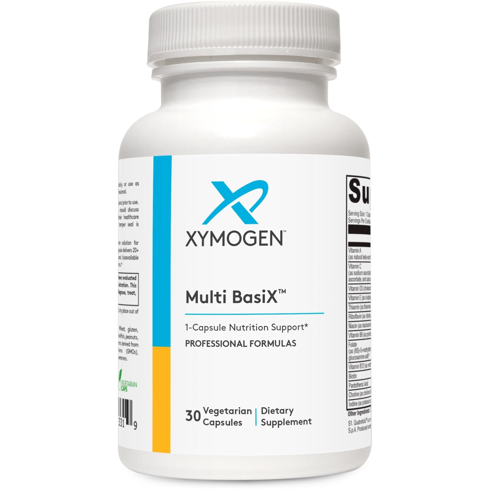 XYMOGEN Multi Basix - Daily Multivitamin Supplement - Over 20 Essential Nutrients for Foundational Wellness - 5-MTHF, Vitamin D3, Vitamin B12 & More - Vegetarian, Non-GMO & Gluten Free - 30 Capsules XYMOGEN uk supplements
