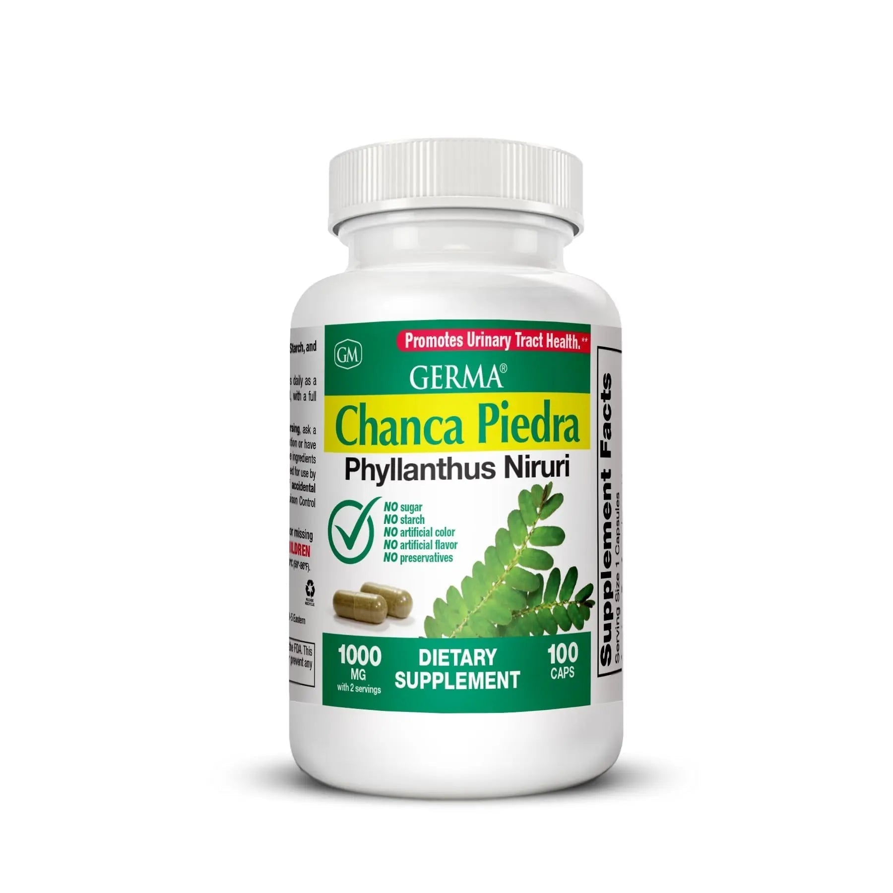 Germa Chanca Piedra Supplement – 500mg Phyllanthus Niruri – Traditional Stone Breaker Herb for Urinary & Kidney Support – Rainforest Botanical – 100% Natural Vegan Capsules, 100 Count Germa uk supplements