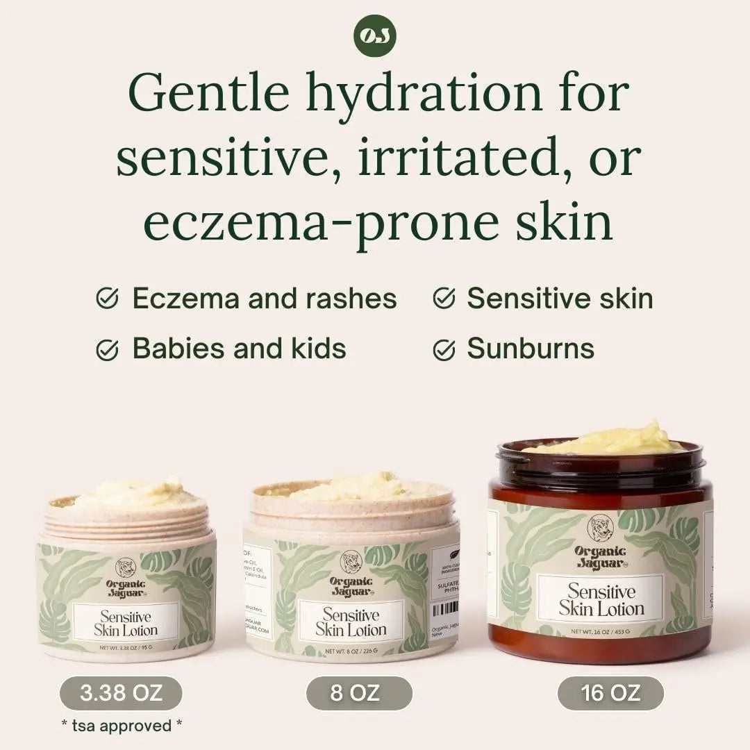Organic Jaguar Natural Body Lotion for Sensitive Skin, Scent Free, Sulfate & Paraben Free Body Care, Moisturizer With Essential Oils, Vitamin E Oil, Beeswax, Extra Virgin Olive Oil, Raw Honey, 8 oz Organic Jaguar uk supplements