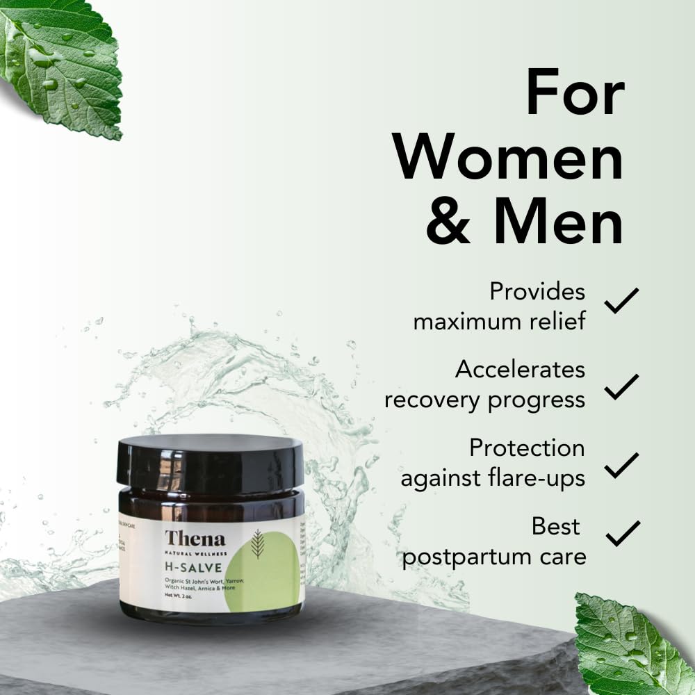 Intense Hemorrhoid Treatment Natural Hemorrhoid Relief Cream, Max Strength Herbal Anal Fissure Relief Ointment with Organic Witch Hazel for Postpartum Piles, Best with Thena Sitz Bath Soak Women Men THENA Natural Wellness uk supplements