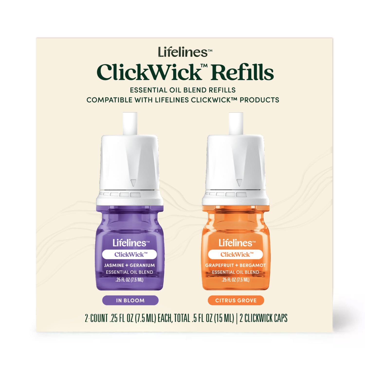 Lifelines ClickWick Essential Oil Blend 2-Pack: in Bloom and Citrus Grove, for Lifelines ClickWick Essential Lifelines uk supplements