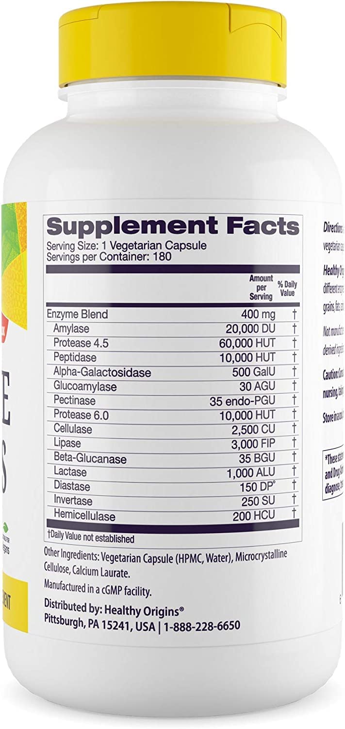 Healthy Origins Digestive Enzymes (NEC) Broad Spectrum - with Protease Healthy Origins uk supplements