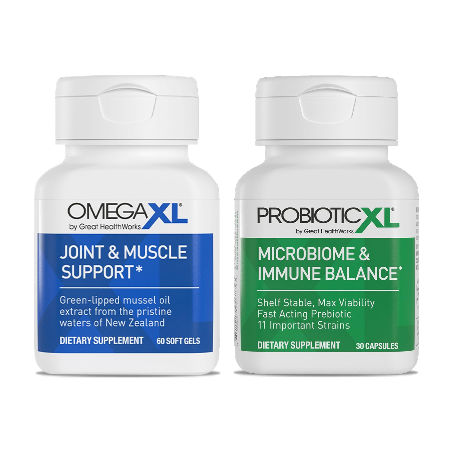 OmegaXL Powerful Joint and Muscle Support Supplement (60 Count) & Probiotic XL - PreforPro, DE111, Shelf Stable - Promote Healthy Gut Flora Growth (30 Veggie caps) OmegaXL uk supplements