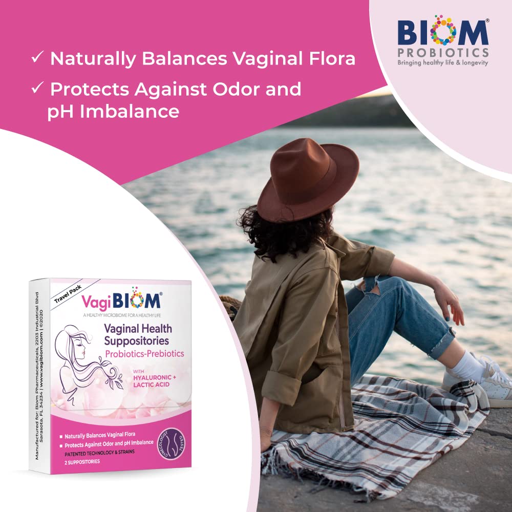 VagiBiom Probioitc Suppository Convenient Travel Pack with 2 Suppositories VagiBiom uk supplements