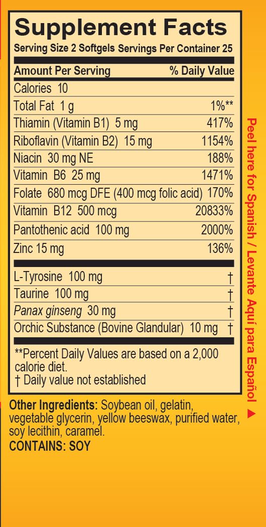 Super Macho Dietary Supplement with High Potency Zinc & 7 B Vitamins, No Preservatives, Sugar or Caffeine, Made in USA, 50 Softgels (3 Pack) Super Macho uk supplements