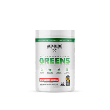Axe & Sledge Super Greens and Reds Powder – Greens Drink with Superfoods, Probiotics & Digestive Enzymes for Energy, Gut Health & Bloating | Strawberry Banana Axe & Sledge uk supplements