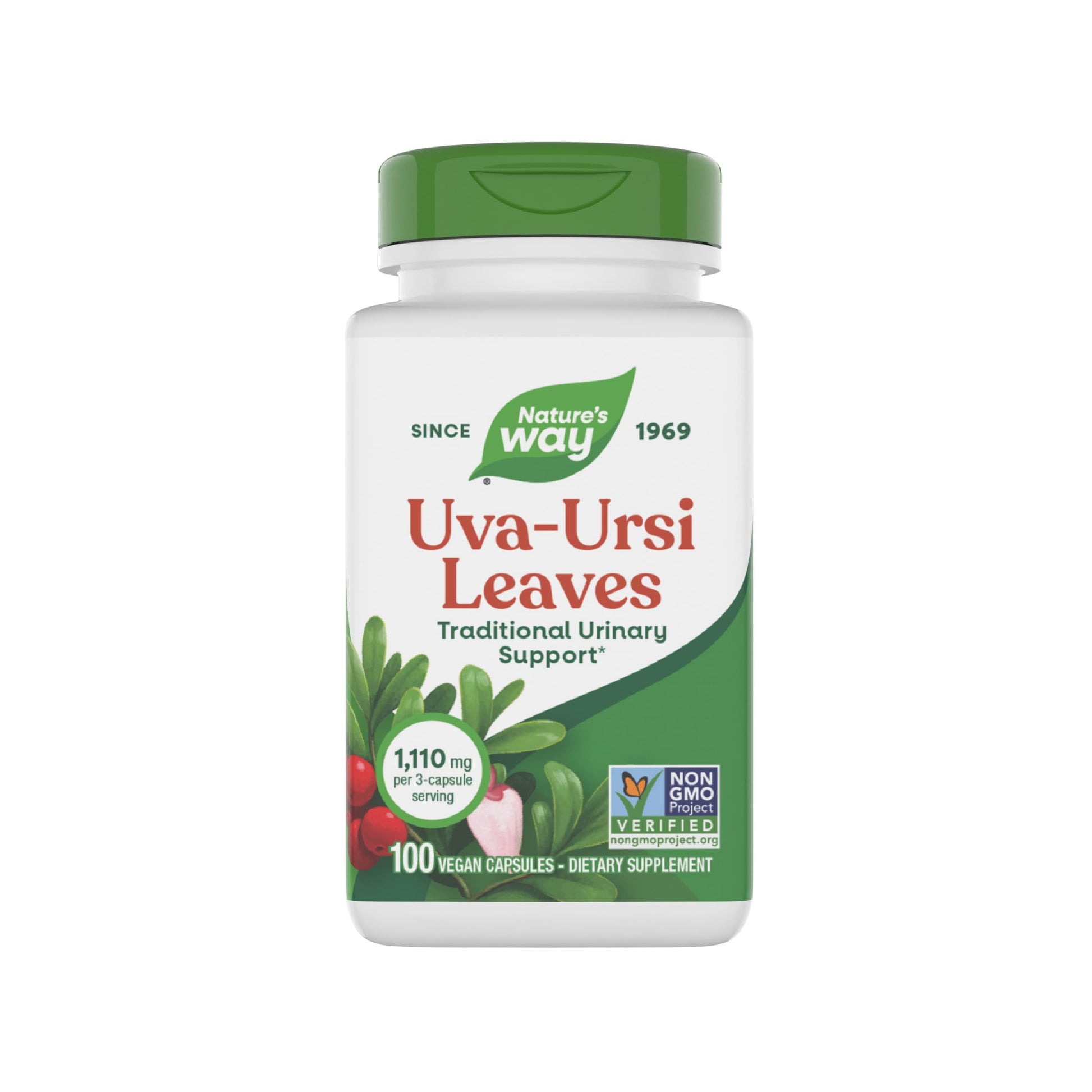 Nature's Way Uva Ursi Leaves, Traditional Urinary Support*, 1,110 mg per 3-Capsule Serving, Non-GMO Project Verified, Herbal Dietary Supplement, Gluten Free, 100 Vegan Capsules (Packaging May Vary) Nature's Way uk supplements