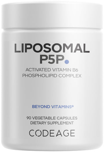 Codeage Liposomal P5P Supplement – Vitamin B6 as Pyridoxal-5'– Phosphate – Liposomal Delivery – Active B6 Form – 3-Month Supply – 1 Capsule Daily – Non-GMO – 90 Capsules Codeage uk supplements