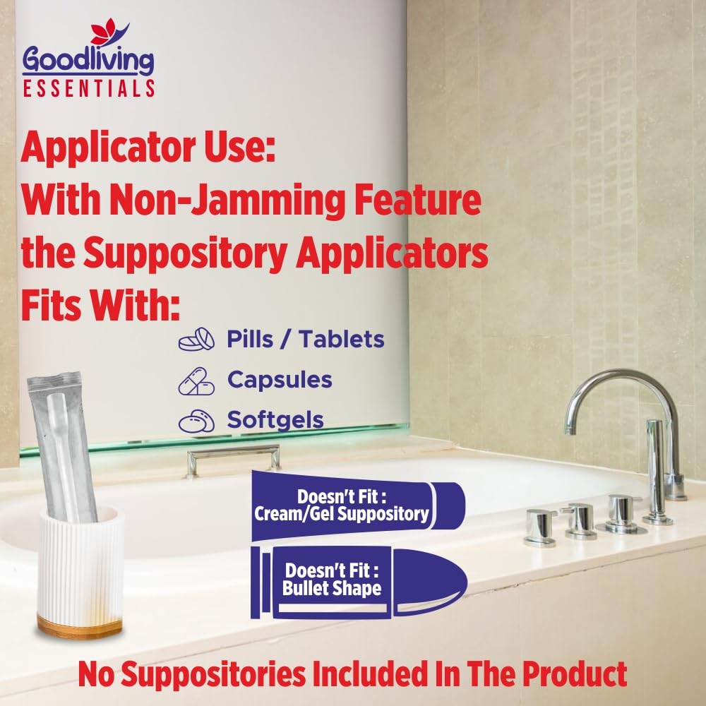 Suppository Applicators Mega Pack 30 Count Hygienic Inserter | Fits Suppositories Without Getting Stuck Inside With Our Innovative Pusher | Soft Tip, Smooth & Pain-Free Suppository Insertion Tool Goodliving Essentials uk supplements
