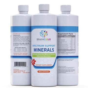 BrainChild Nutritionals Spectrum Support Minerals Liquid Supplement for Autism - Well Absorbed for Kids & Adults on the Spectrum, Ultra-Colloidal Suspension, Casein-Free, Unflavored 16oz BrainChild Nutritionals uk supplements