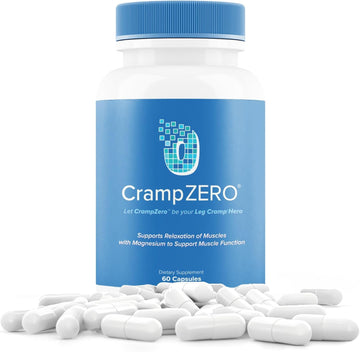 CrampZero Magnesium for Leg Cramps at Night – Potassium Magnesium Supplement with Calcium and Vitamin D3, Supports Muscle Relaxation and Function, Night Leg Cramps Relief, 60 Capsules CrampZero uk supplements
