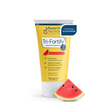 Researched Nutritionals Liposomal Glutathione (450mg) Liquid Gel + Vitamin C - Tri-Fortify - Aid Natural Energy, Immune Support & Detox - Clinically Researched for Absorption - Watermelon (5 Fl Oz) Researched Nutritionals uk supplements