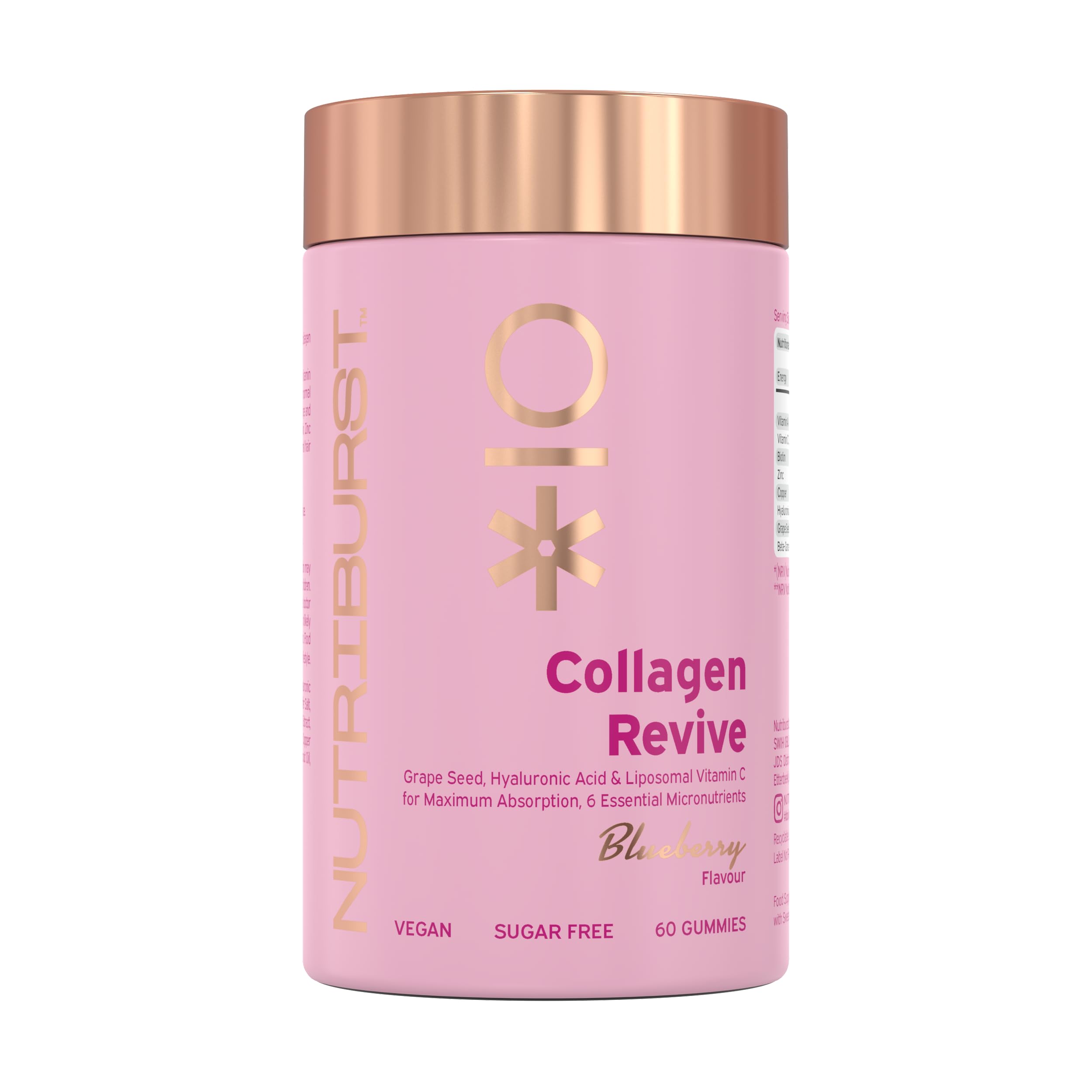 Nutriburst - Vegan Collagen Revive Gummies - Biotin (100µg), Hyaluronic Acid (100mg) + Vitamin C (80mg) Nutriburst uk supplements
