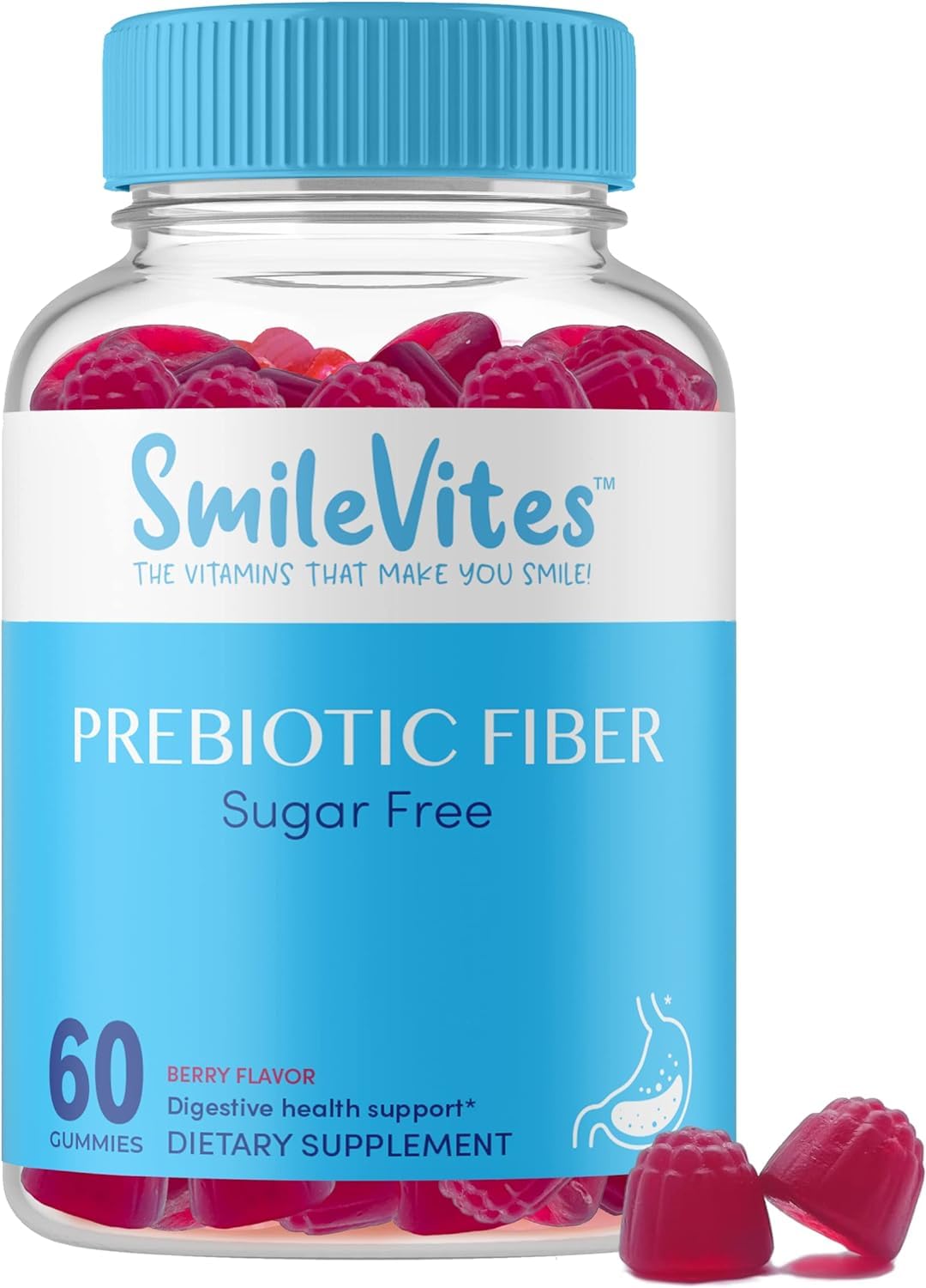 SmileVites Prebiotics Fiber Gummy Digestive Health - Vegan Friendly, GMO Free, Kosher Heartland Pharma uk supplements