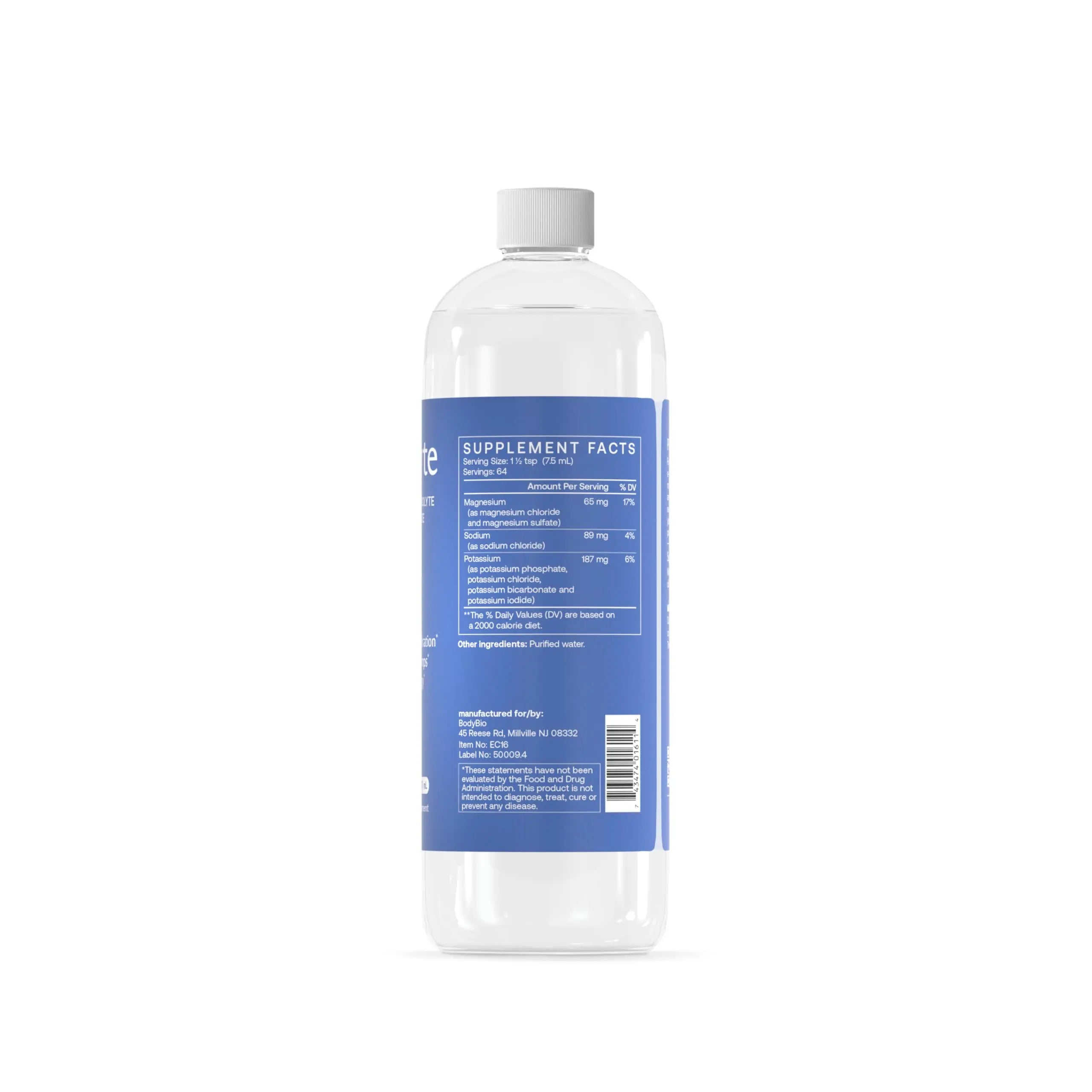 BodyBio e-lyte - Liquid Electrolyte Concentrate for Clean Hydration, Energy & Cramp Relief - No Sugar, No Artificial Flavors, No Fillers, Keto Friendly BodyBio uk supplements