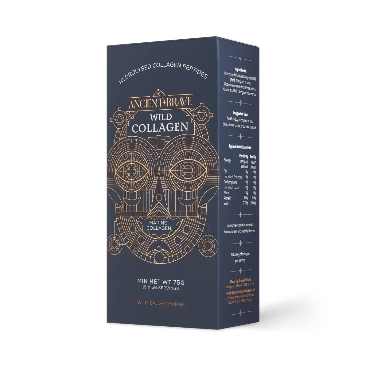 Ancient + Brave Wild Collagen Sachets 15 x 5g - Wild Caught Marine Collagen Powder Ancient + Brave uk supplements