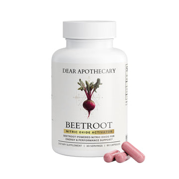 Dear Apothecary Organic Beetroot Capsules | 1300mg Beet Root Powder | Nitric Oxide Precursor | 60 Vegetarian Capsules | Non-GMO, Gluten Free, Vegan Dear Apothecary uk supplements