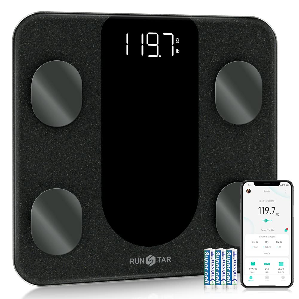 RunSTAR Smart Scale for Body Weight, Digital Bathroom Scale BMI Weighing Body Fat Scale runstar uk supplements