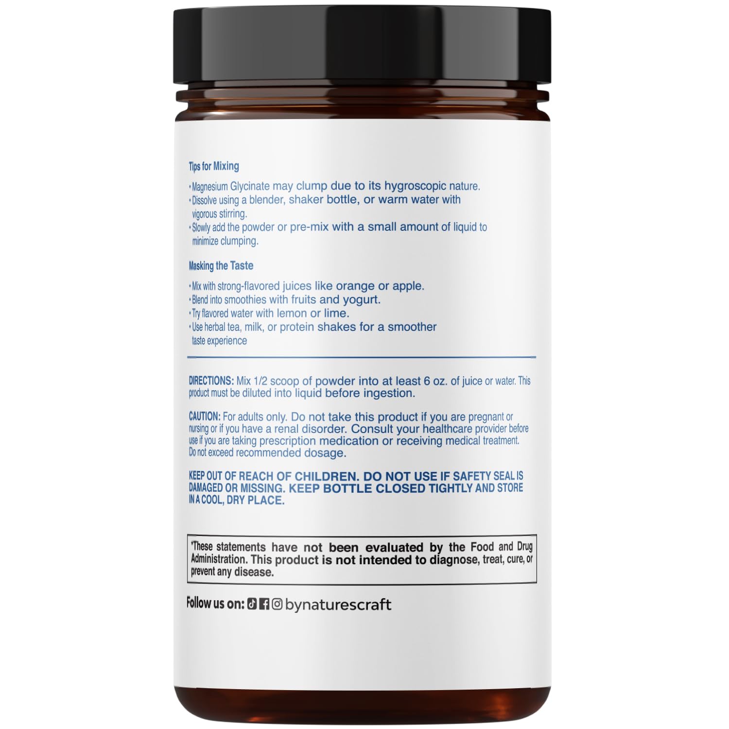 Potent Magnesium Glycinate Powder 400mg - Calm Magnesium Powder Bulk for Muscle Relax, Calm & Sleep Support for Adults - Glycinate Mag Soothe Vegan & Non-GMO Supplement - 1 Pack Natures Craft uk supplements