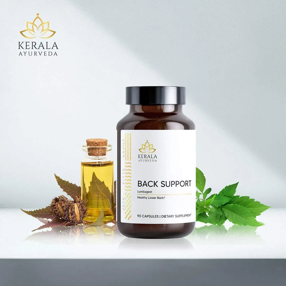 Kerala Ayurveda Back Support Herbal Capsules - Eases Occasional Discomfort of Lower Back & Supports Normal Movement of Spine, 90 Count Kerala Ayurveda uk supplements