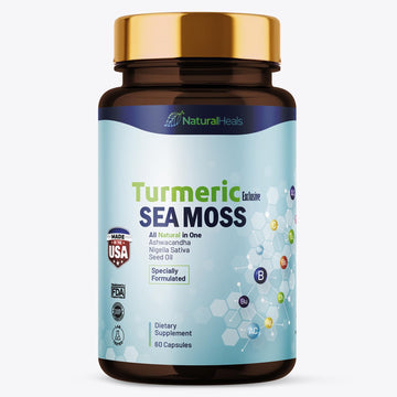 Natural Heals Sea Moss 3000mg: Black Seed Oil 2000mg Ashwagandha 1000mg Turmeric Natural Heals uk supplements