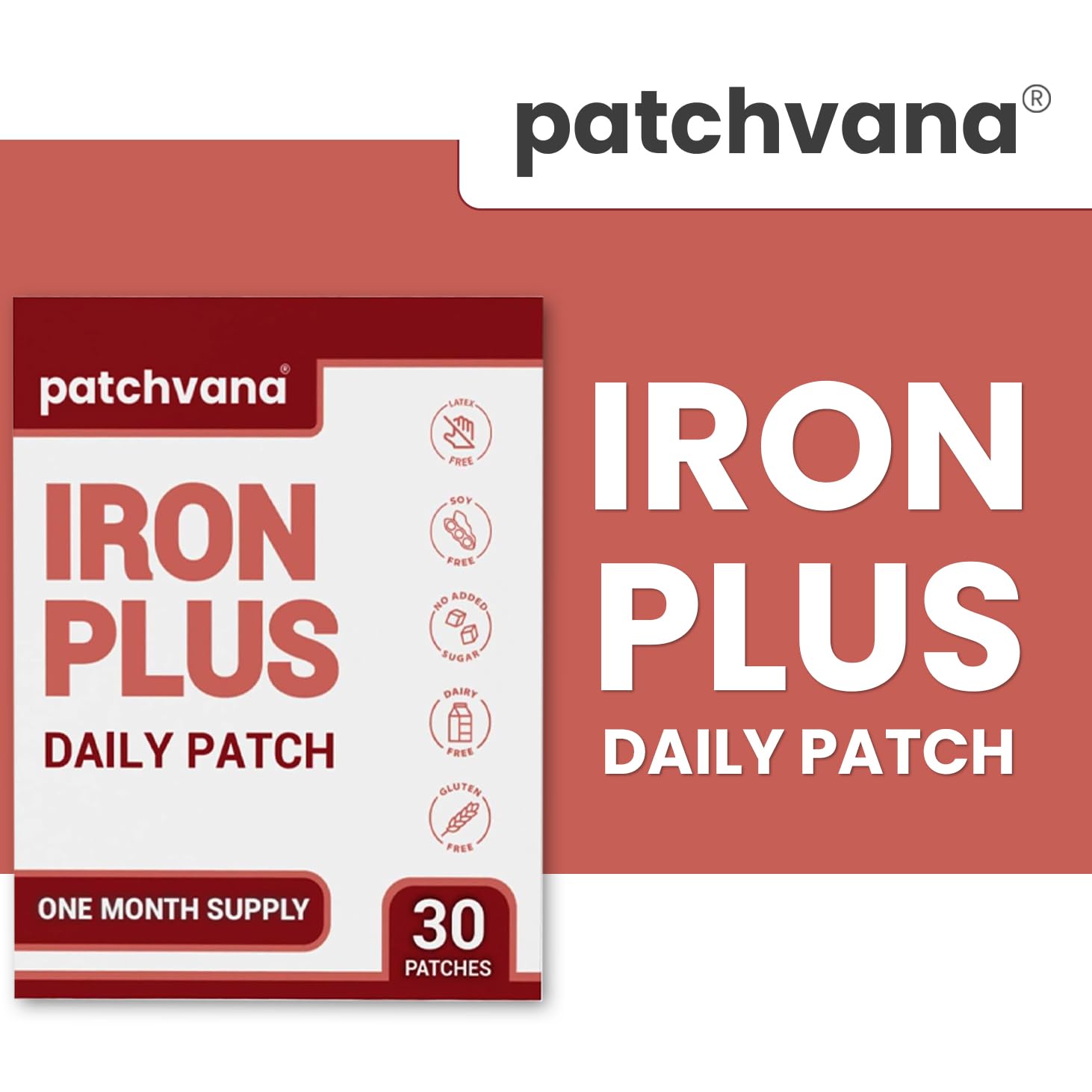 Patchvana Iron Plus Patch for Women & Men, 1 Month Supply, 30 Patches Patchvana uk supplements