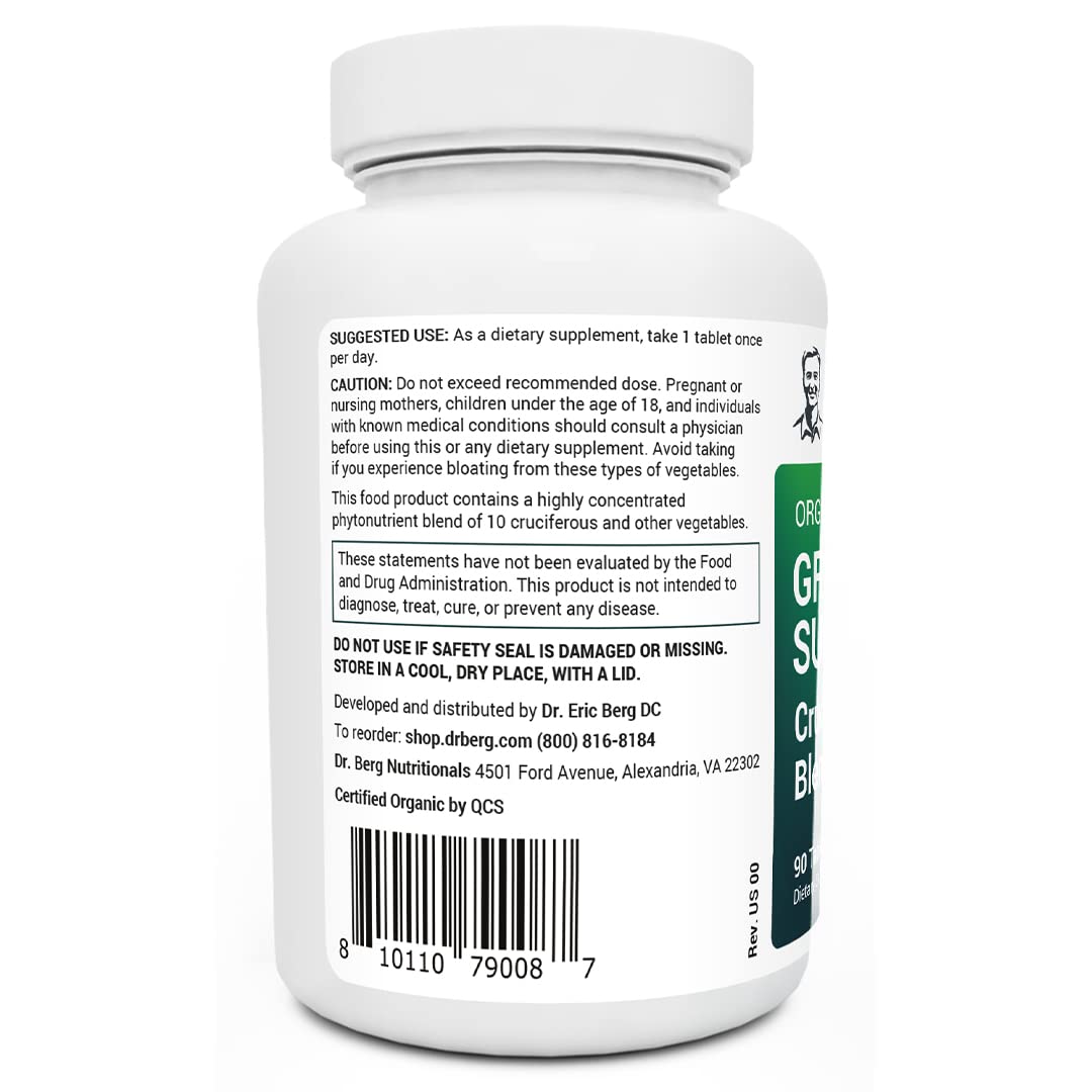 Dr. Berg's Greens Superfood Cruciferous Vegetable Tablets - Vegetable Supplements Dr. Berg Nutritionals uk supplements