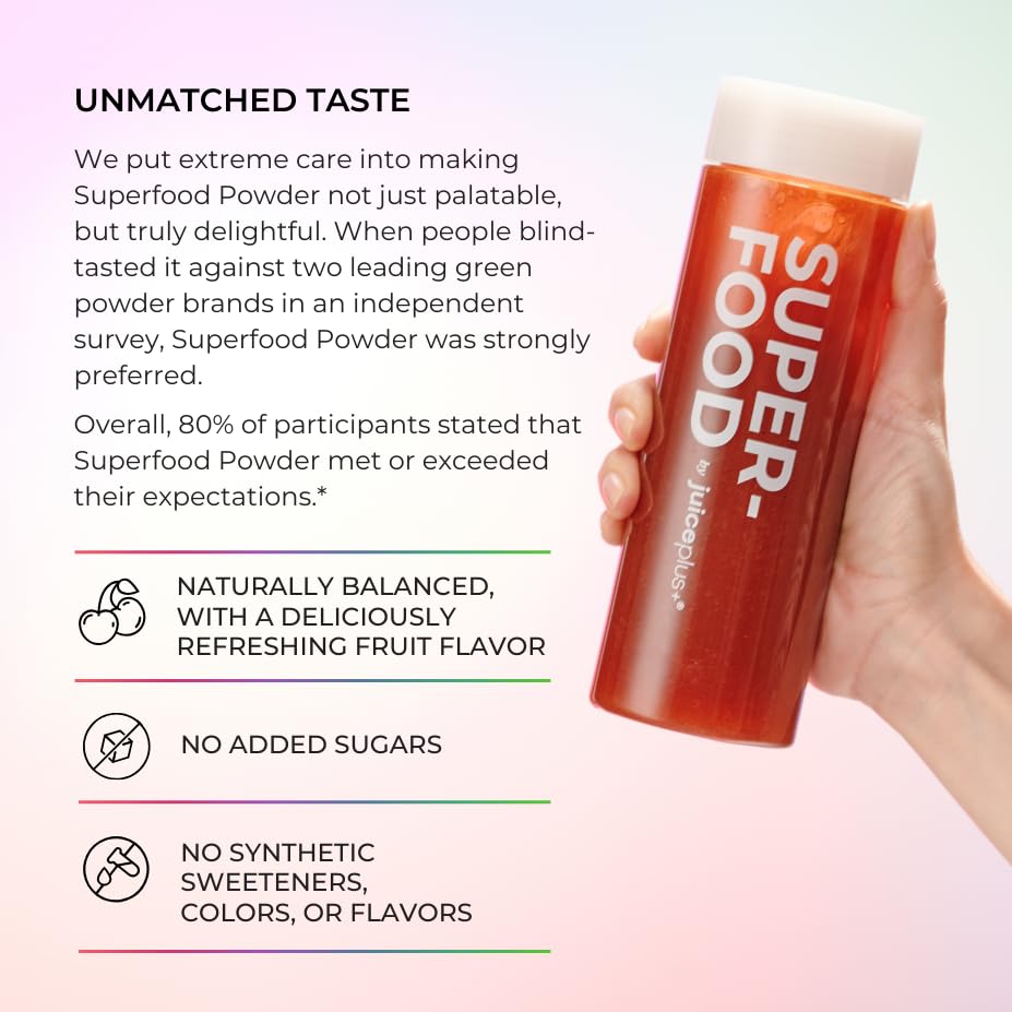 Juice Plus+ - Superfood Powder - Drink with 30 Fruits Berries Veggies Plant Vitamins for Refreshing Immune Wellness Boost - 30 Stick Packs Juice Plus+ uk supplements