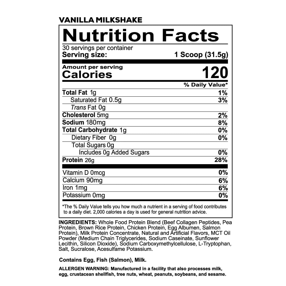 REDCON1 MRE LITE Whole Food Protein Powder, Vanilla Milkshake - Lactose Free & Sugar Free Meal Replacement with Animal Protein Blends - Easy to Digest Formula - Only 1g Carb per Serving (30 Servings) REDCON1 uk supplements