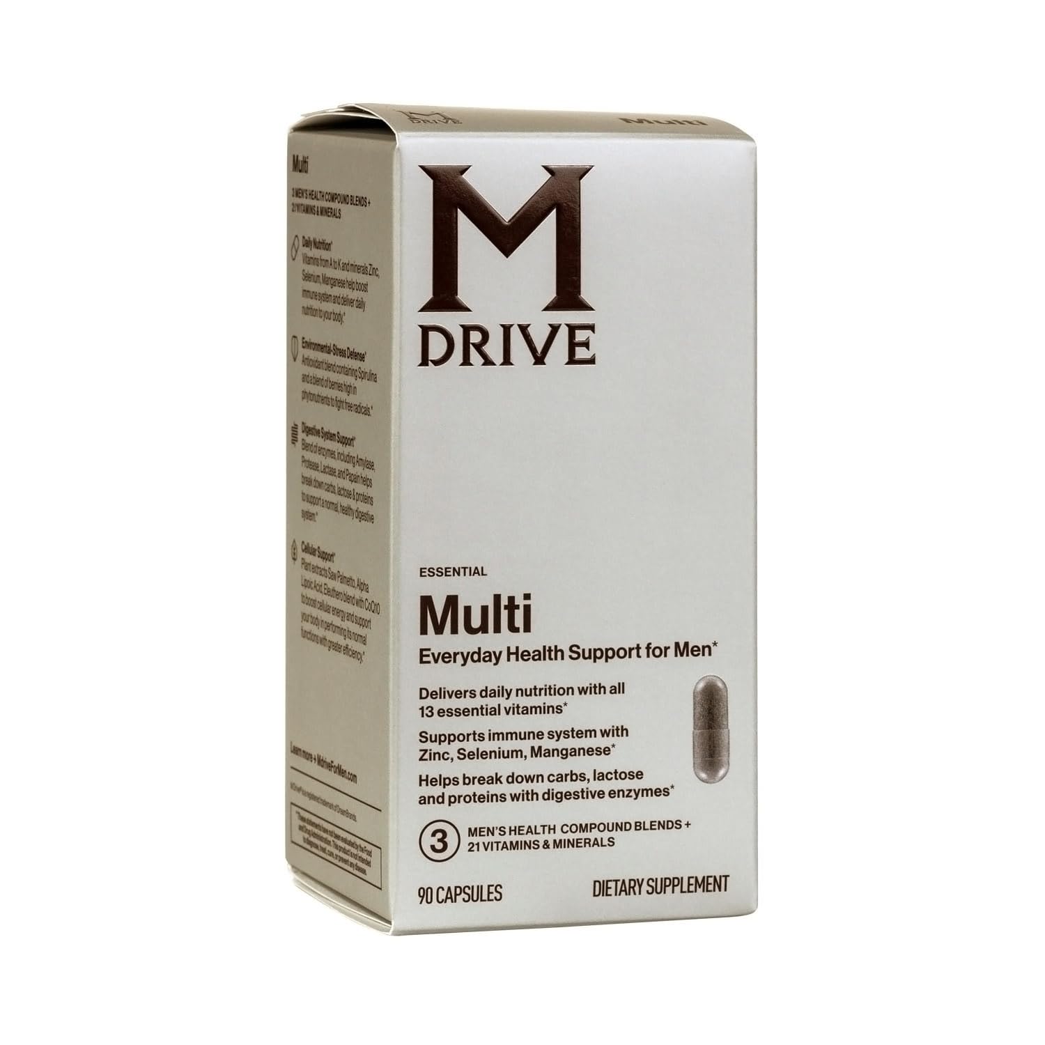 Mdrive Elite Multi - Natural Energy, Strength, Stress Relief, Lean Muscle, Immune Health Support from Zinc, Selenium, Manganese & Vitamin D, Enzymes for Digestive Support Mdrive uk supplements