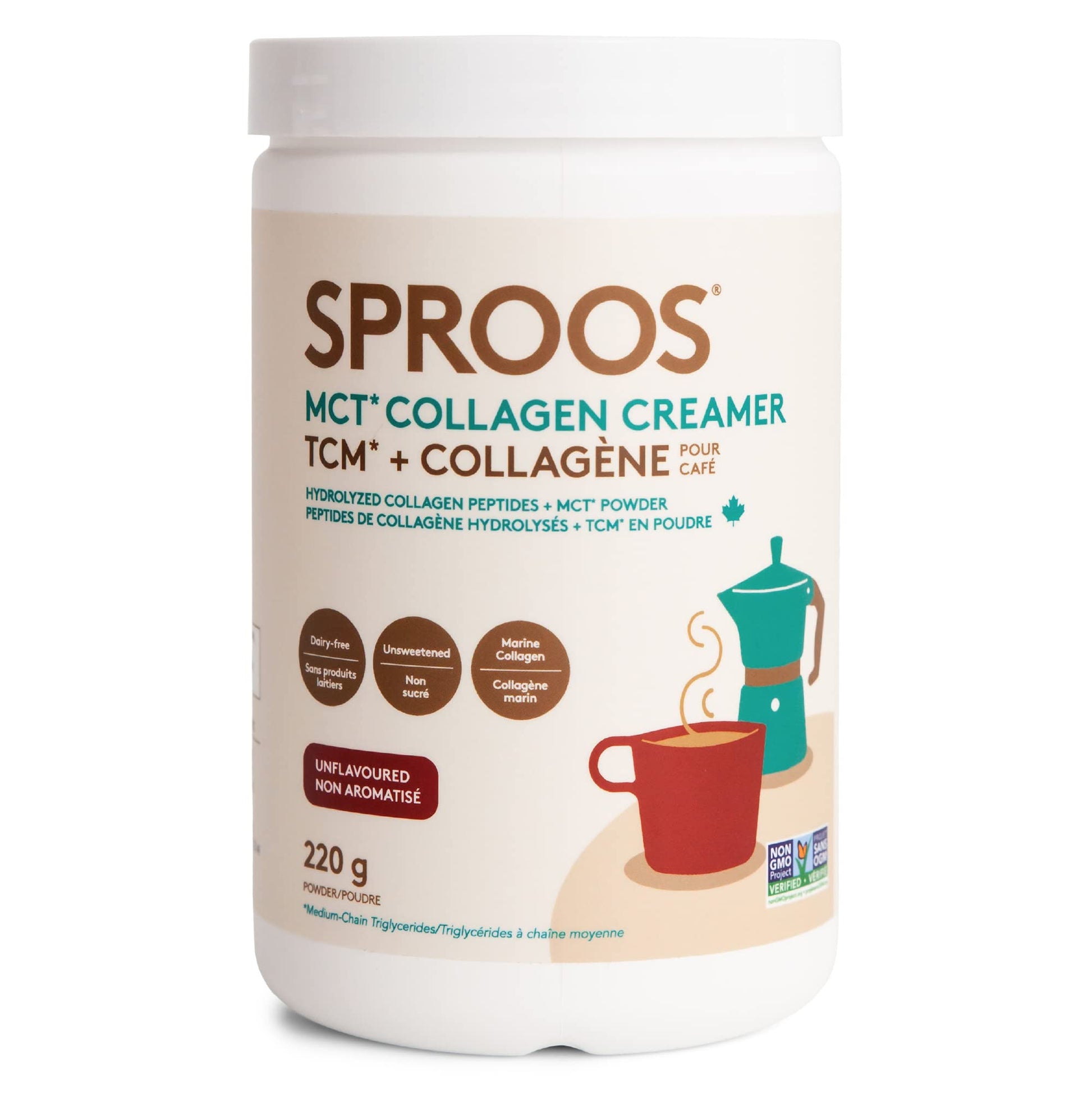SPROOS - MCT Collagen Creamer - Beverage Powder - Hydrolised Collagen Peptides & MCT Powder - Healthy Fats SPROOS uk supplements