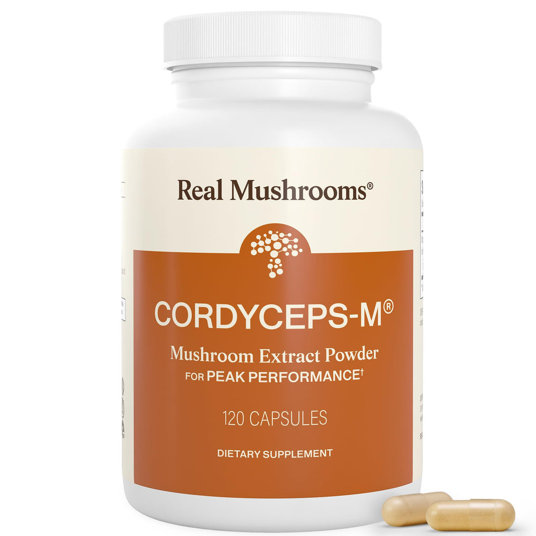 Real Mushrooms Supplement Capsules - Cordyceps Mushroom Powder Rich in Beta Glucans - Mushroom Pills Cordyceps for Energy and Performance - Vegan, Non-GMO, No Grain Fillers, 120 ct Real Mushrooms uk supplements