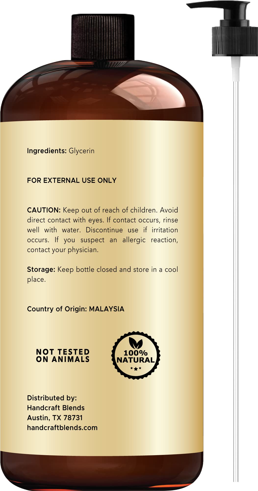 Handcraft Blends Vegetable Glycerin for Skin and Hair 28 oz - Pure Vegetable Glycerin Liquid Handcraft Blends uk supplements