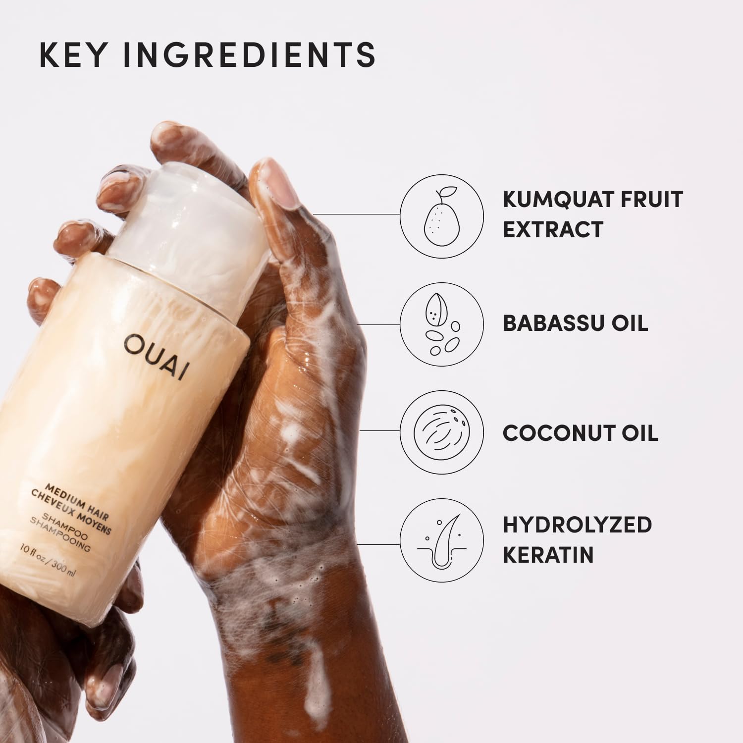 OUAI Medium Shampoo Refill - Hydrating Shampoo with Coconut Oil, Babassu, Kumquat Extract and Keratin - Strengthens, Nourishes and Adds Shine - Paraben, Phthalate and Sulfate Free Hair Care (32 Fl Oz) OUAI uk supplements