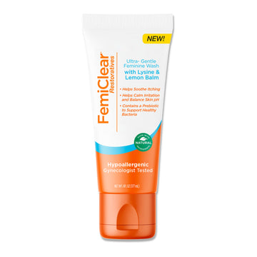 FemiClear® Restoratives Ultra-Gentle Feminine Wash, Made with Lysine & Lemon Balm, Natural Ingredients FemiClear uk supplements