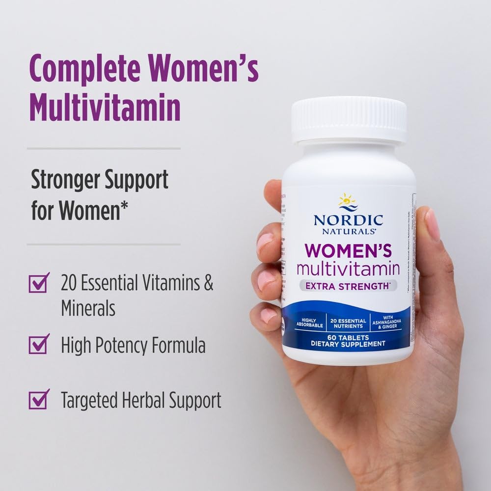 Nordic Naturals Women’s Multivitamin Extra Strength - Skin, Hair, Energy, & Bone Support - Immunity Supplement - 20 Essential Nutrients - 60 Tablets - 30 Servings Nordic Naturals uk supplements