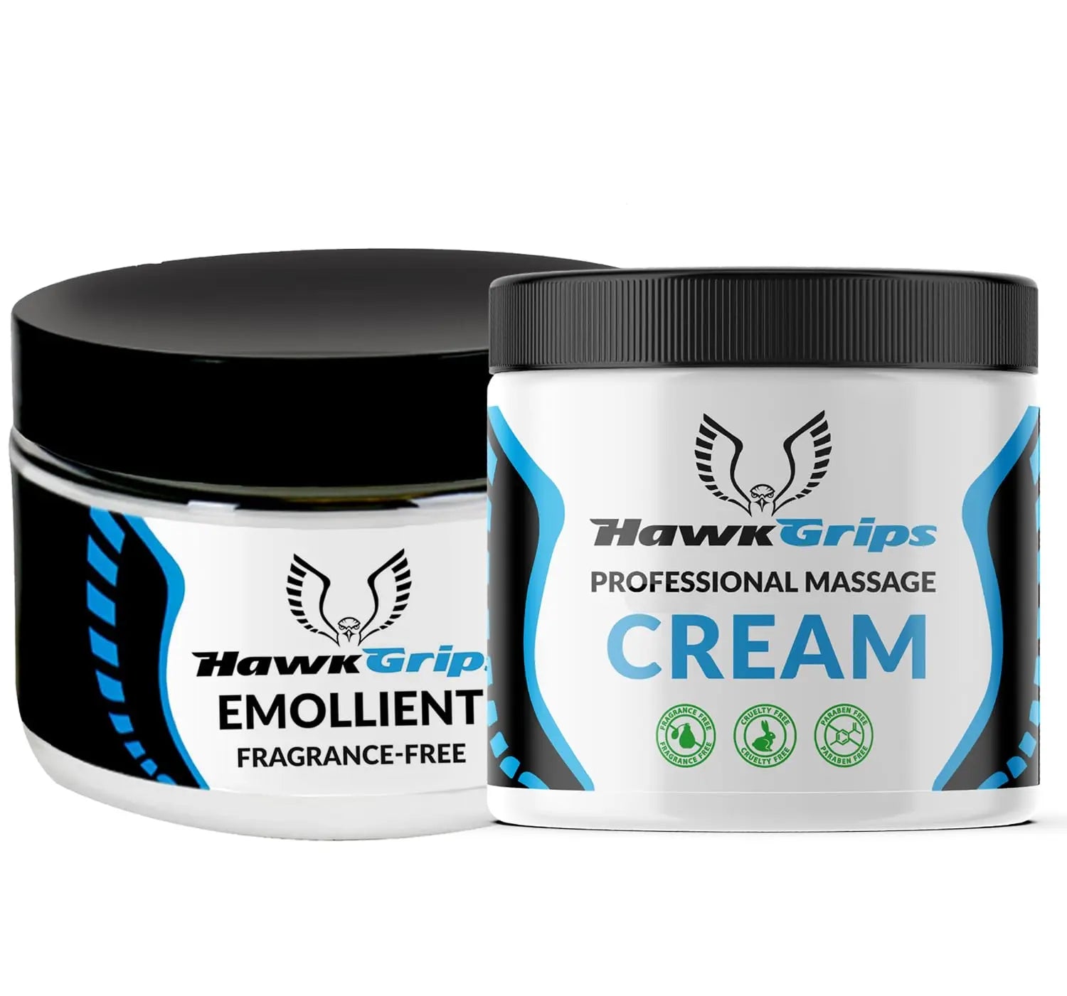 HawkGrips 8oz Massage Emollient and 8oz Massage Cream Bundle, Unscented, IASTM Massage, Cupping Therapy, Whole Body Muscle Cream, Deep Tissue Professional Massage Therapy HawkGrips uk supplements