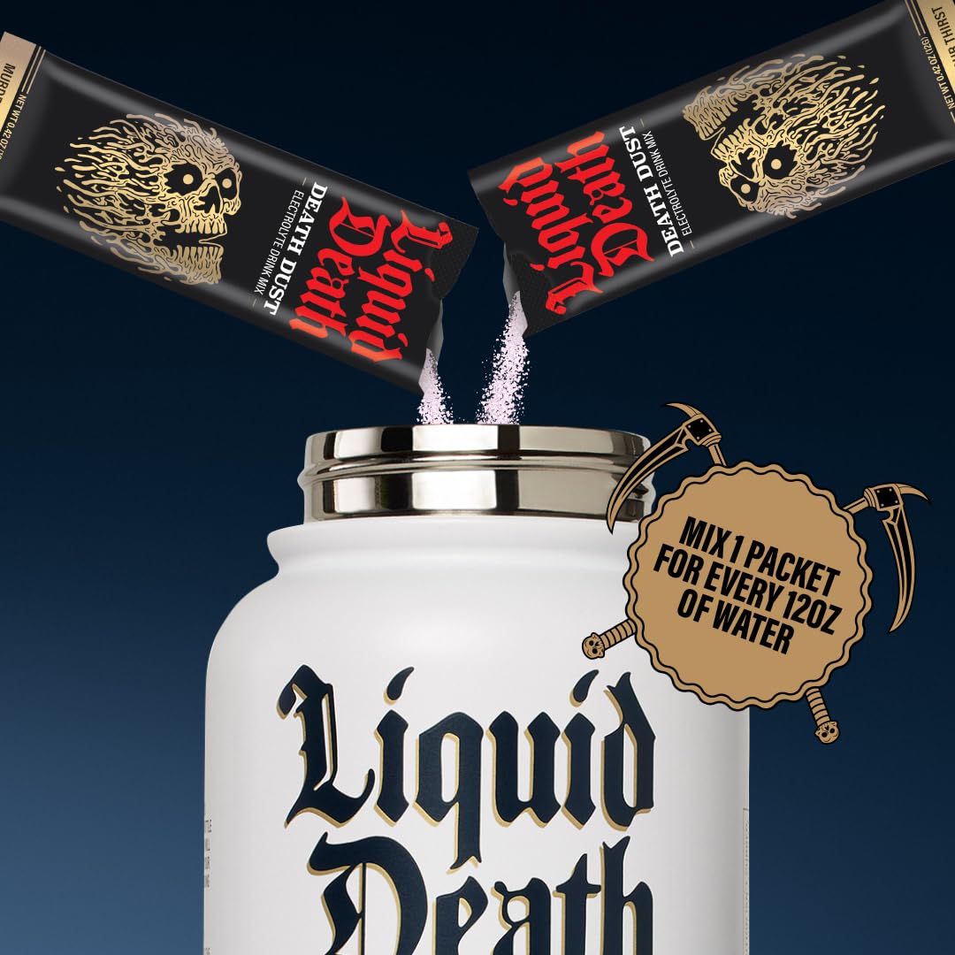 Liquid Death Electrolyte Death Dust - Hydration Powder Packets - 3 Flavors - 12-Stick Liquid Death uk supplements