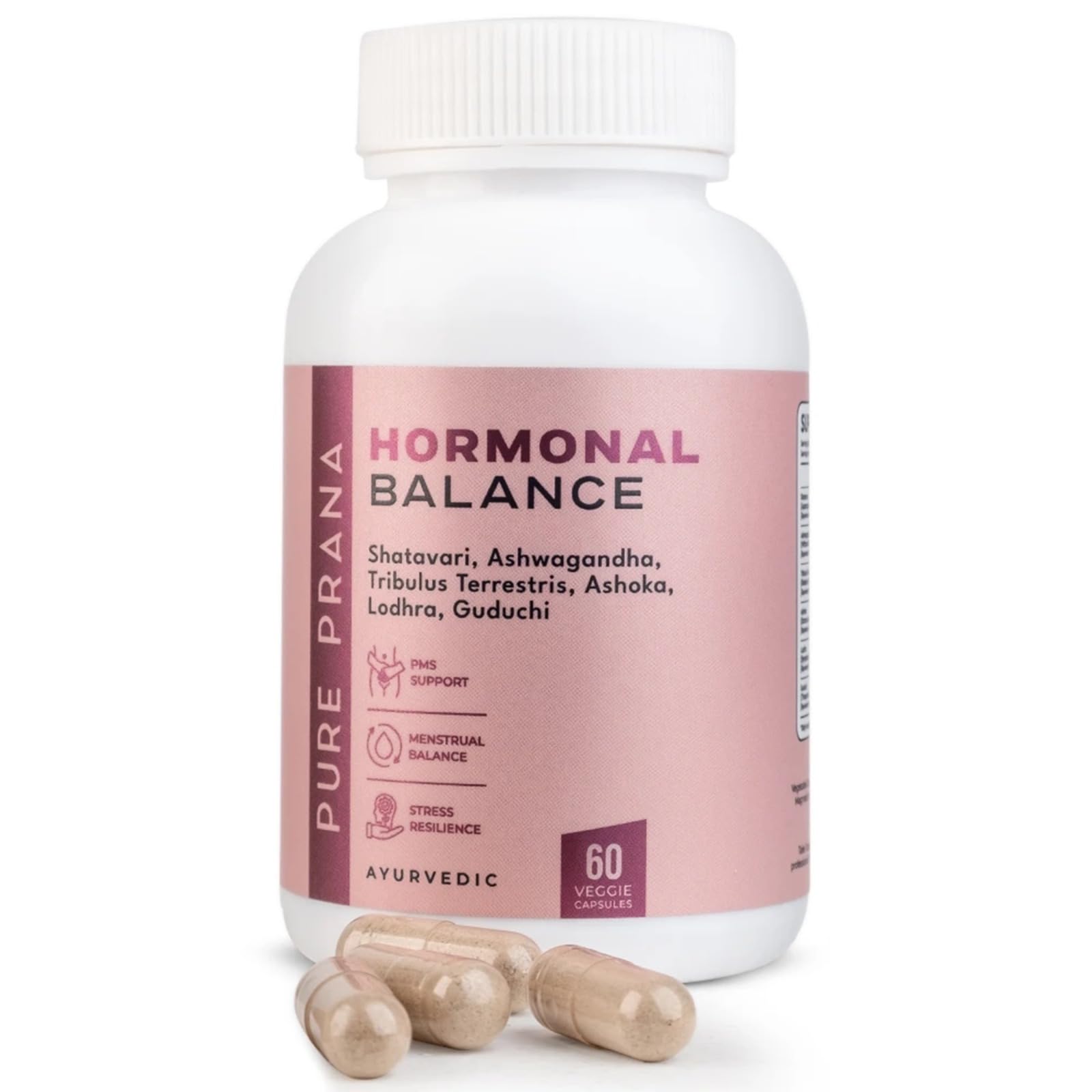 Pure Prana Ayurvedic Hormone Balance for Women - Shatavari & Ashwagandha Supplement for PMS Relief & Menstrual Support - Menopause, Perimenopause & Cortisol Support - 60 Capsules Pure Prana uk supplements
