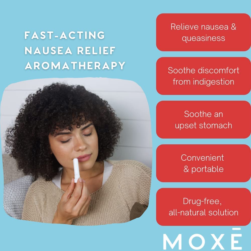 MOXE Nausea Nasal Inhaler Sticks, All Natural Essential Oil Blend, Ginger, Cardamom, Peppermint MOXE uk supplements