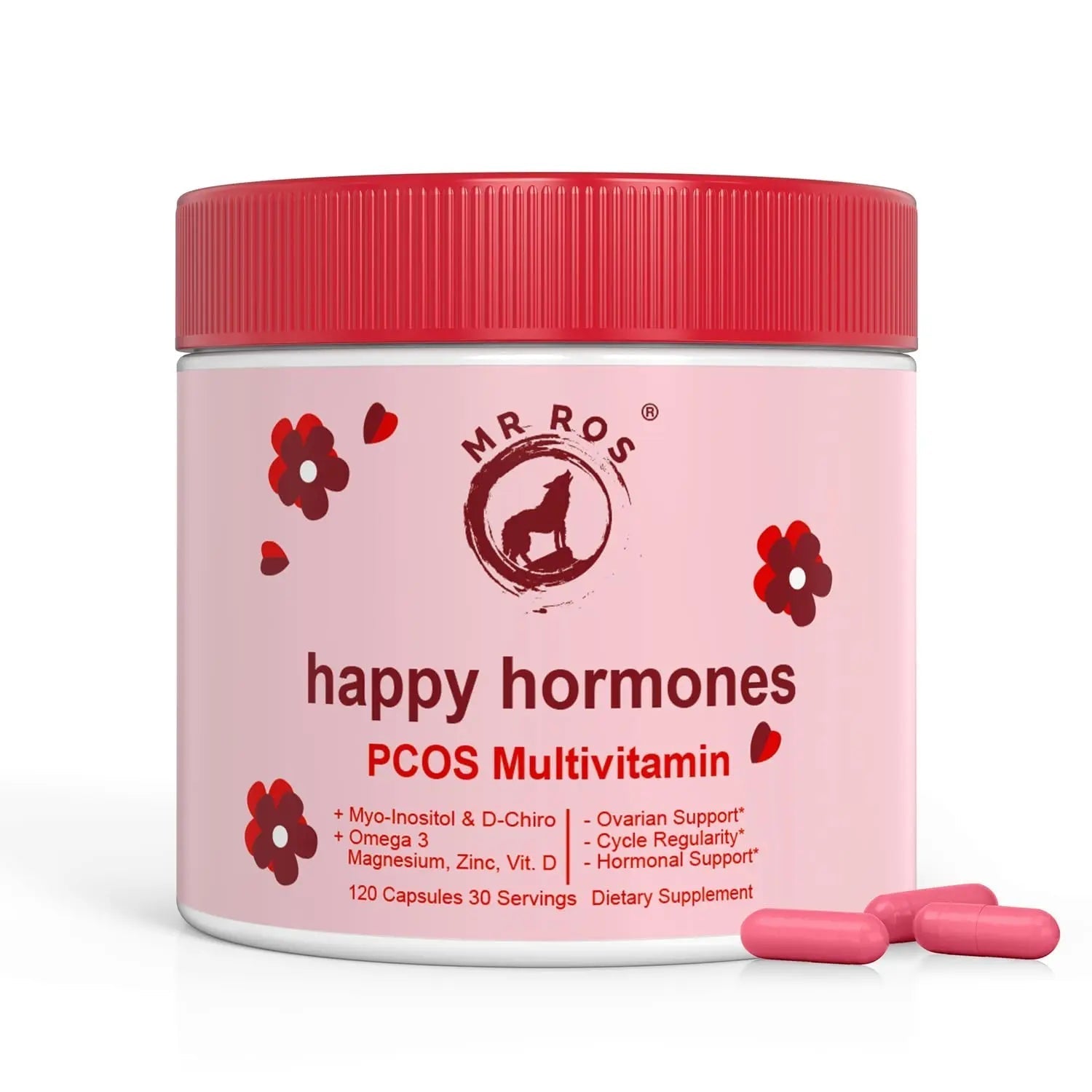 Mr Ros PCOS Multivitamin for Women – Happy Hormones Formula – Myo & D-Chiro Inositol 40:1, Omega-3, Vitamin D3, Zinc & Magnesium Mr Ros uk supplements