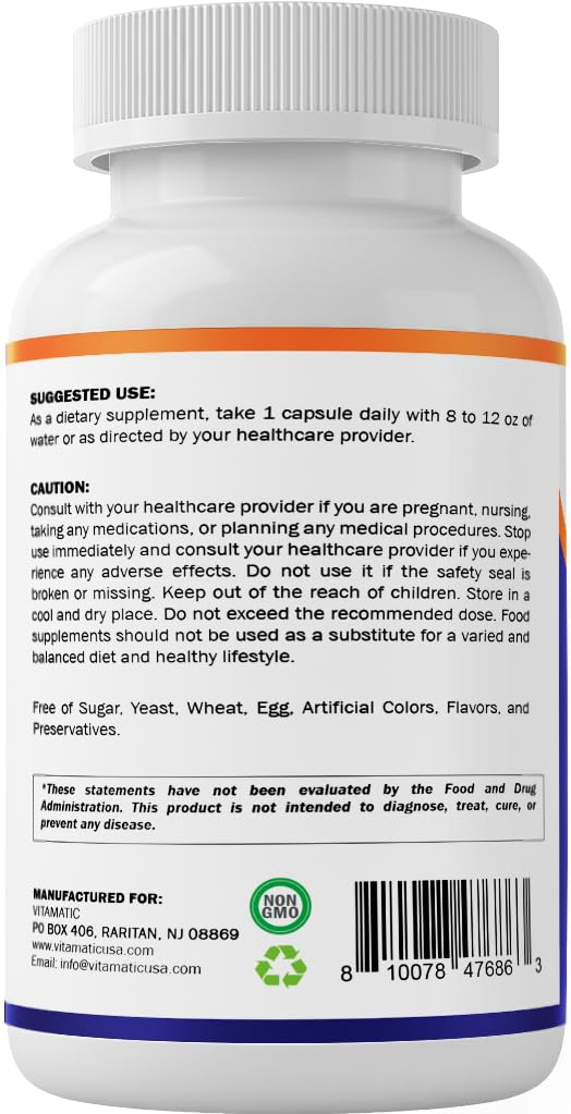 Vitamatic Cortisol Health Support - 90 Veggie Capsules - Made with Adaptogenic Blend with Ashwagandha, Rhodiola, Magnolia, L-Theanine, Phosphatidylserine Vitamatic uk supplements