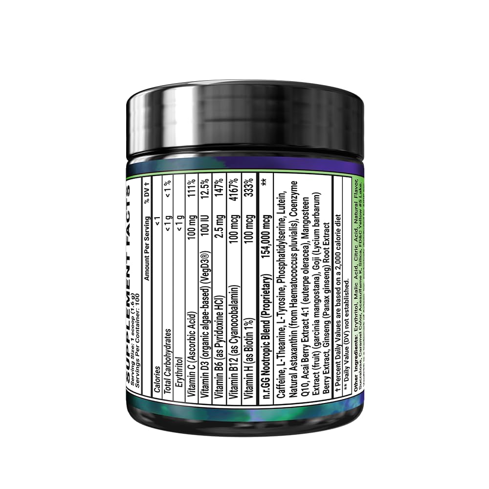Gamer Supps GG Energy - JoJo's Ocean Stone Fruit (100 Servings) - Keto Friendly Gaming Energy and Nootropic Blend, Sugar Free + Organic Caffeine + Vitamins, Powder Drink Gamer Supps uk supplements
