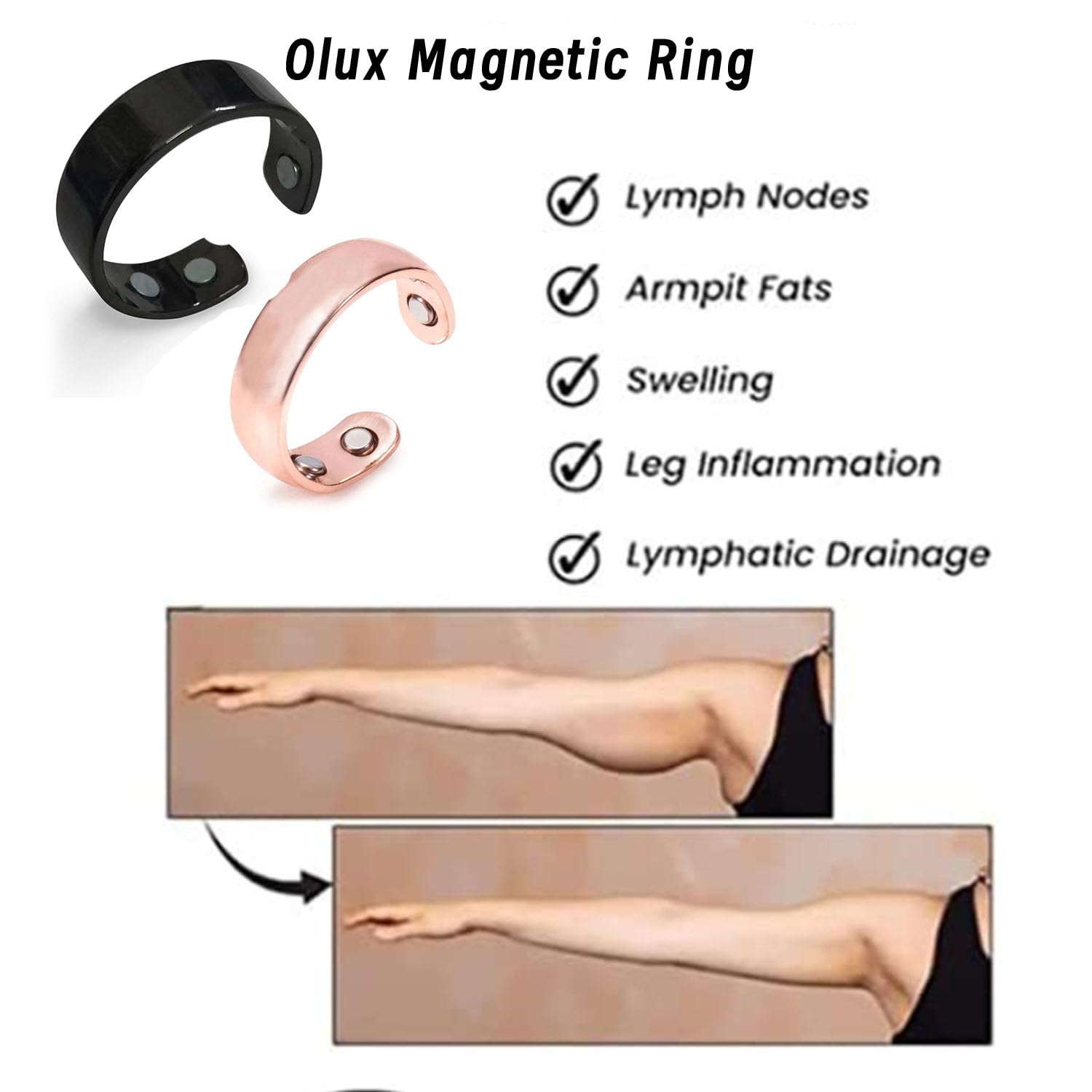 HVZZ Calmi Ring, Olux Rings for Women, Calmi Magnetic Ring for Lymphatic Drainage Arthritis Pain Relief HVZZ uk supplements