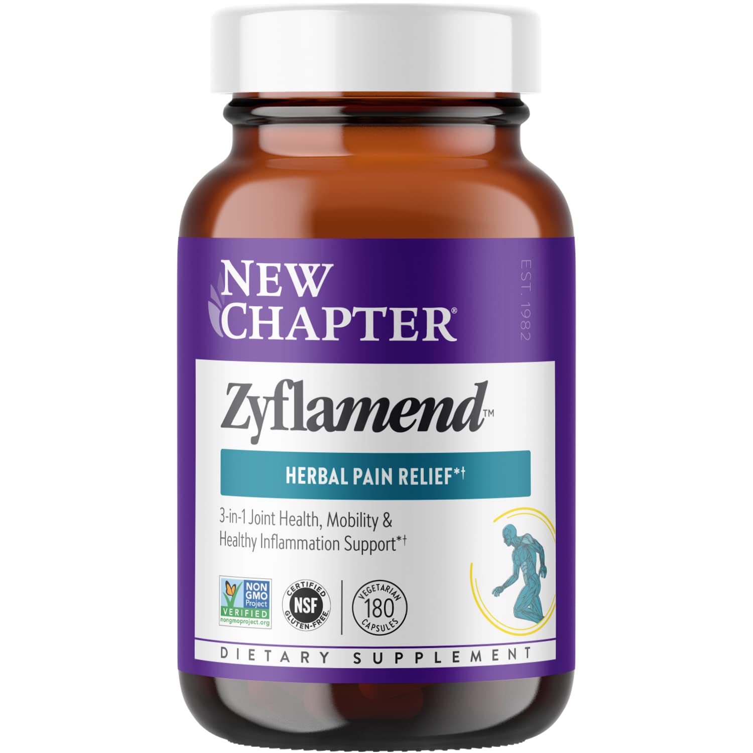 New Chapter Zyflamend™ Joint Supplement & Herbal Pain Relief – 10-in-1 Superfood Blend with Turmeric, Ginger & Green Tea - for Healthy Inflammation Response, Mobility & Flexibility, 180 Capsules New Chapter uk supplements