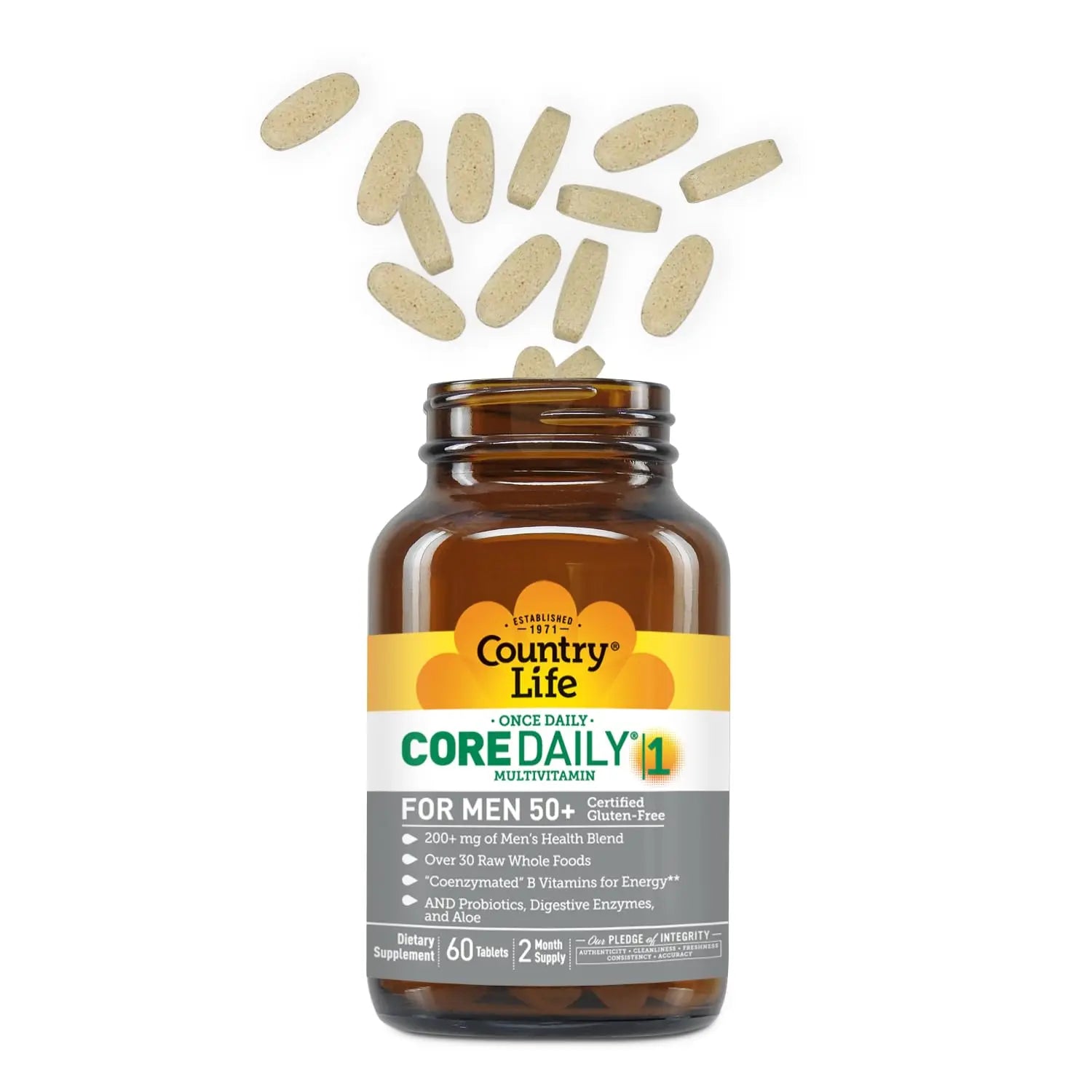 Country Life CORE Daily-1 Multivitamin for Men 50+ - Gluten-Free, Energy Support with Coenzymated B Vitamins Country Life uk supplements