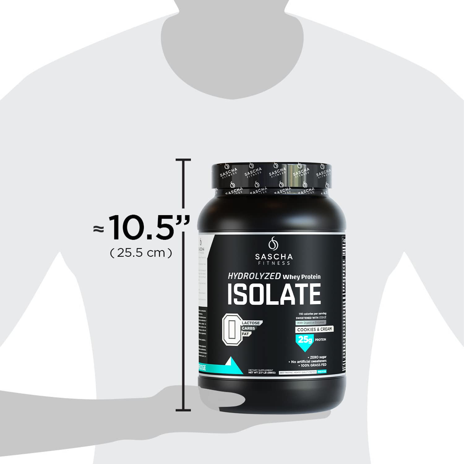 SASCHA FITNESS Hydrolyzed Whey Protein Isolate,100% Grass-Fed (2 Pounds, Cookies SASCHA FITNESS uk supplements