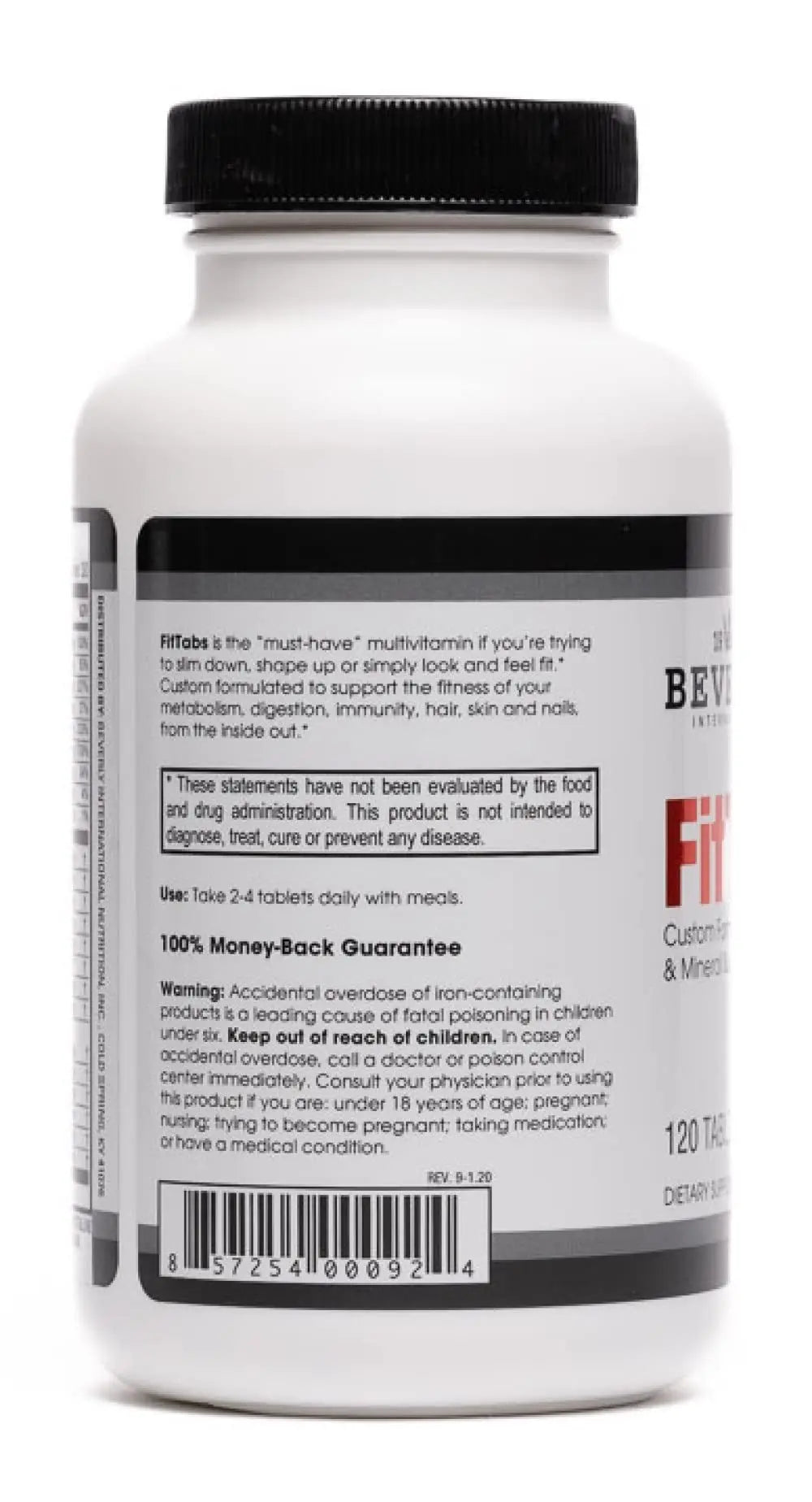 Beverly International Fit Tabs Daily Multi-Vitamin/Mineral with Iron Peptonate,120 Tablets. (30 Servings) Notice The Difference Beverly International uk supplements
