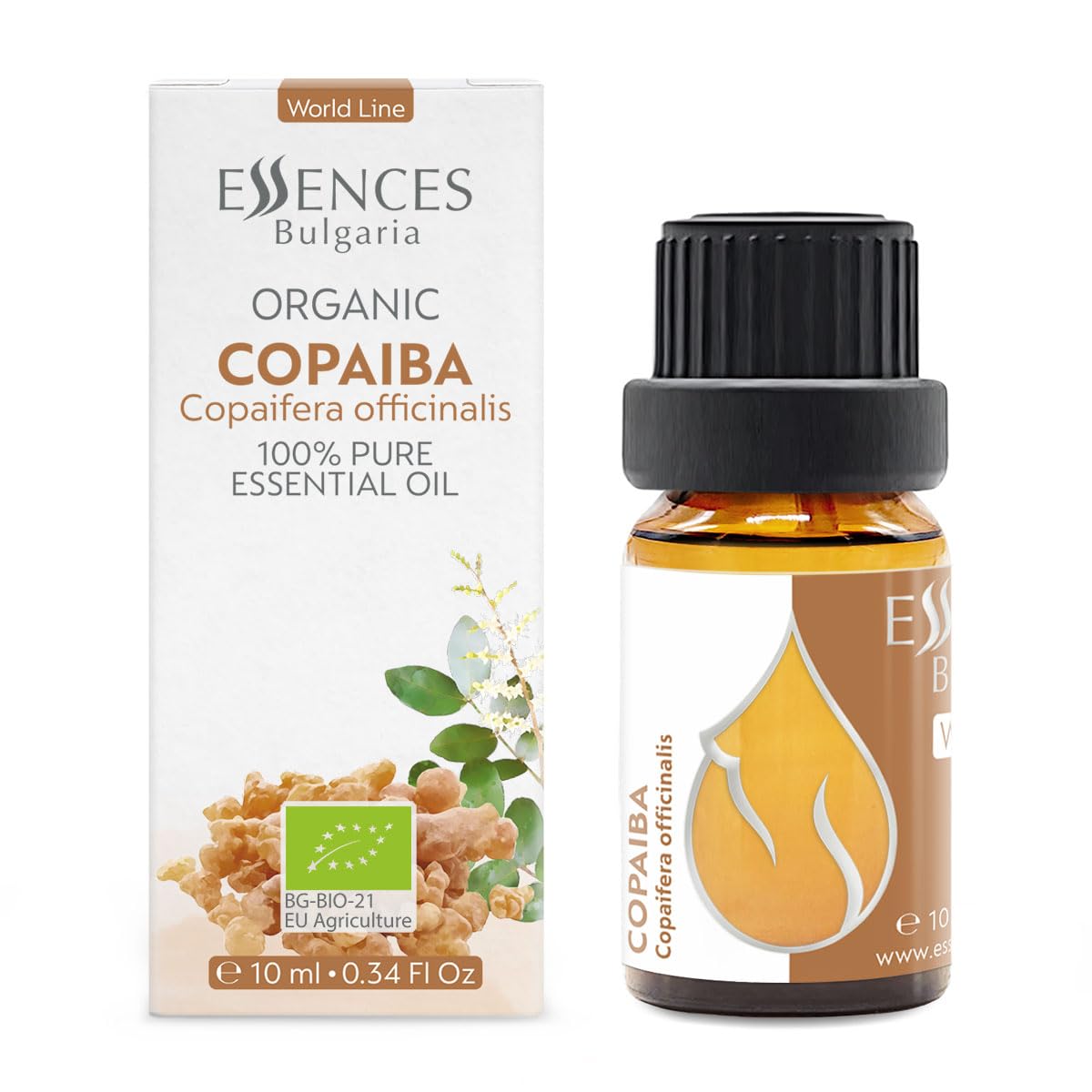 Essences Bulgaria Organic Copaiba Essential Oil 0.34 Fl Oz 10ml Copaifera officinalis - 100% Pure Natural Essences Bulgaria uk supplements